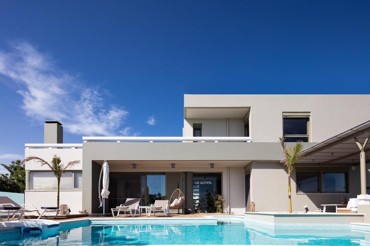 Rizes Villa With Jacuzzi & Heated Pool Agia Triada Exterior photo