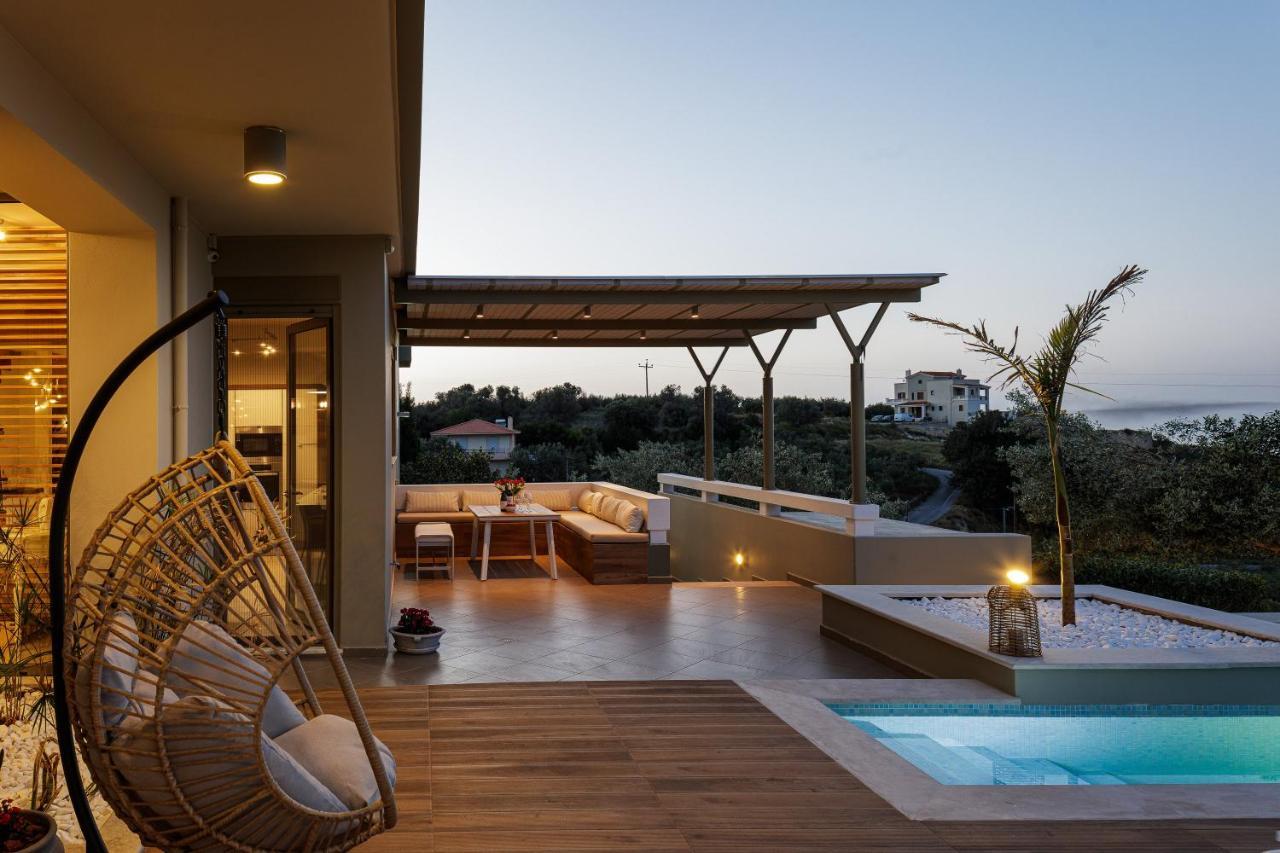 Rizes Villa With Jacuzzi & Heated Pool Agia Triada Exterior photo
