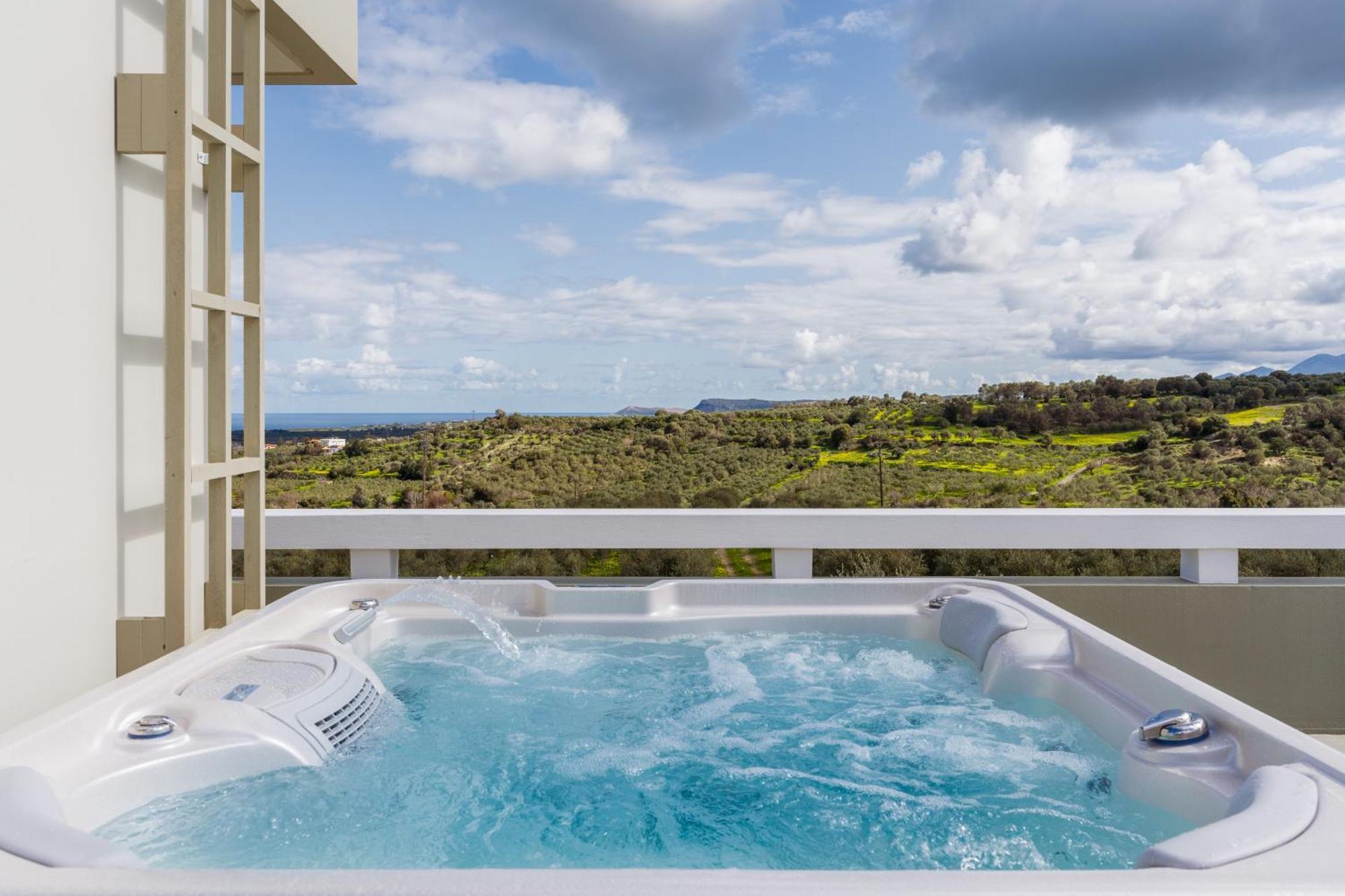Rizes Villa With Jacuzzi & Heated Pool Agia Triada Exterior photo
